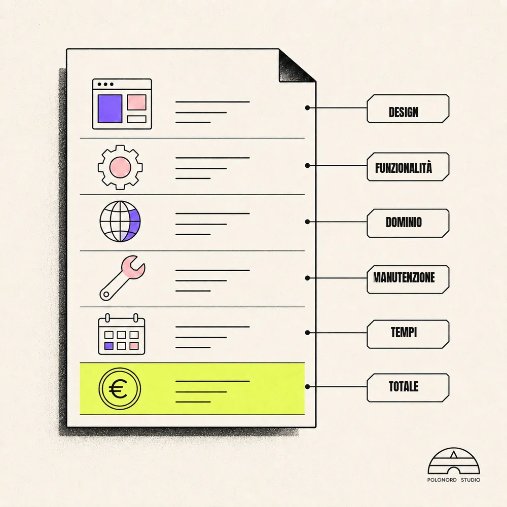 Cosa deve contenere un preventivo per un sito web: voci di costo, tempistiche, dominio e manutenzione